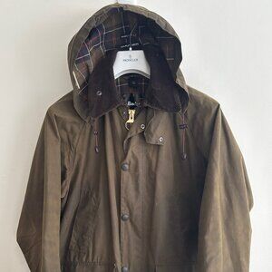 Barbour Olive Classic Bedale Jacket with Hood -38/ Medium